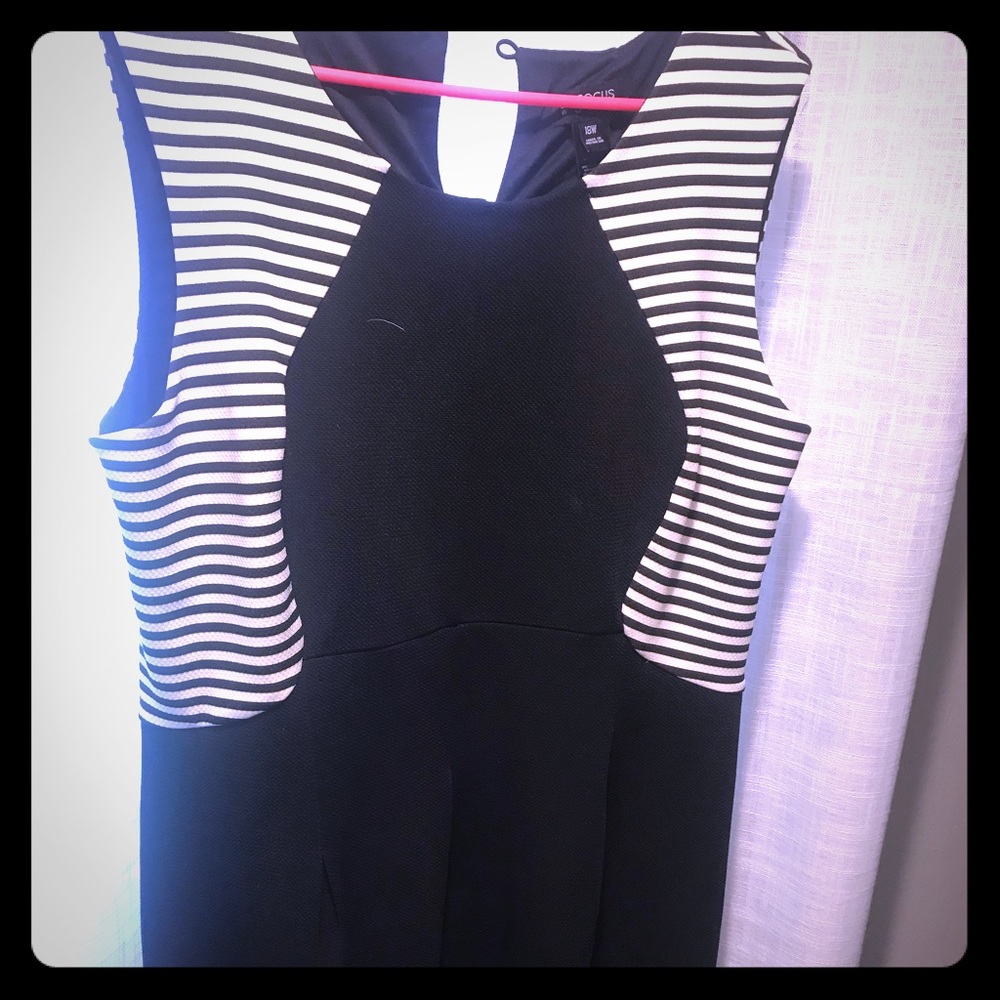 Plus size striped  skater dress